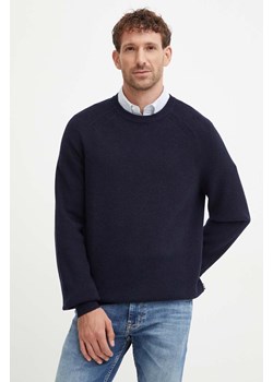 BOSS sweter z domieszką wełny męski kolor granatowy  50519610 ze sklepu ANSWEAR.com w kategorii Swetry męskie - zdjęcie 174101374