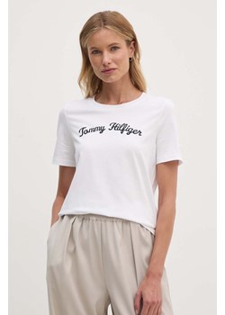 Tommy Hilfiger t-shirt bawełniany damski kolor biały WW0WW42589 ze sklepu ANSWEAR.com w kategorii Bluzki damskie - zdjęcie 174101383