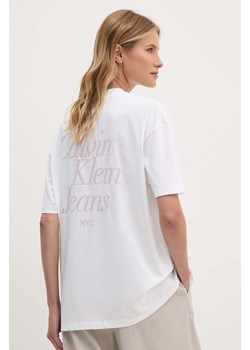 Calvin Klein Jeans t-shirt bawełniany damski kolor biały J20J224889 ze sklepu ANSWEAR.com w kategorii Bluzki damskie - zdjęcie 174101391