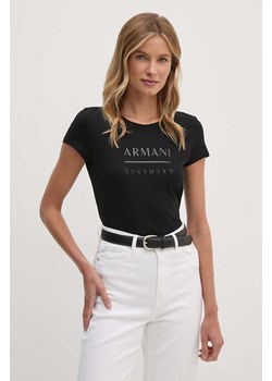 Armani Exchange t-shirt bawełniany damski kolor czarny 6DYT11 YJ16Z ze sklepu ANSWEAR.com w kategorii Bluzki damskie - zdjęcie 174101452