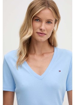 Tommy Hilfiger t-shirt bawełniany damski kolor niebieski WW0WW40584 ze sklepu ANSWEAR.com w kategorii Bluzki damskie - zdjęcie 174101540