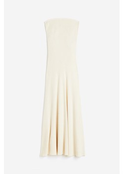 H & M - Sukienka bandeau z dzianiny w prążki - Biały ze sklepu H&M w kategorii Sukienki - zdjęcie 174102381
