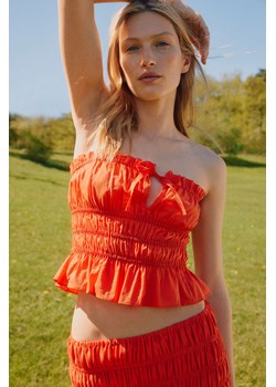 H & M - Elastycznie marszczony top bandeau - Pomarańczowy ze sklepu H&M w kategorii Bluzki damskie - zdjęcie 174102450