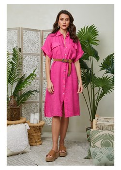Lin Passion Lniana sukienka w kolorze różowym ze sklepu Limango Polska w kategorii Sukienki - zdjęcie 174103063