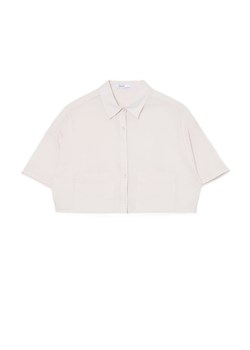 Cropp - Luźna kremowa koszula crop - kremowy ze sklepu Cropp w kategorii Koszule damskie - zdjęcie 174106093