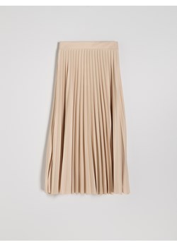 Reserved - Plisowana sukienka - kremowy ze sklepu Reserved w kategorii Spódnice - zdjęcie 174106444