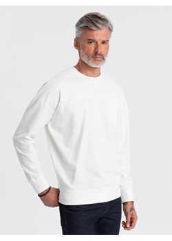 Bluza męska bez kaptura z kieszonką - kremowa V1 1277B ze sklepu Edoti w kategorii Bluzy męskie - zdjęcie 174107560