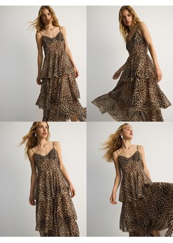 Reserved - Sukienka midi ze zwierzęcym nadrukiem - wielobarwny ze sklepu Reserved w kategorii Sukienki - zdjęcie 174107912