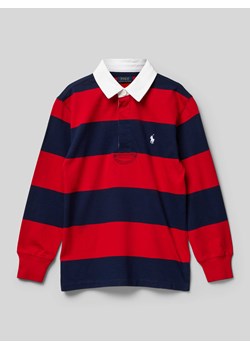 Bluzka z długim rękawem,kołnierzykiem polo i krytą listwą guzikową ze sklepu Peek&Cloppenburg  w kategorii T-shirty chłopięce - zdjęcie 174108983