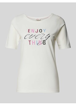 T-shirt z nadrukiem z napisem model ‘Enjoy’ ze sklepu Peek&Cloppenburg  w kategorii Bluzki damskie - zdjęcie 174109051