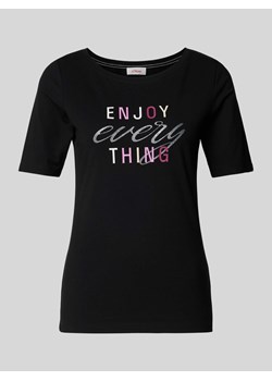 T-shirt z nadrukiem z napisem model ‘Enjoy’ ze sklepu Peek&Cloppenburg  w kategorii Bluzki damskie - zdjęcie 174109151
