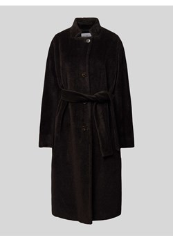 Płaszcz z mieszanki wełny z alpaki i żywej wełny z wiązanym paskiem ze sklepu Peek&Cloppenburg  w kategorii Płaszcze damskie - zdjęcie 174109183