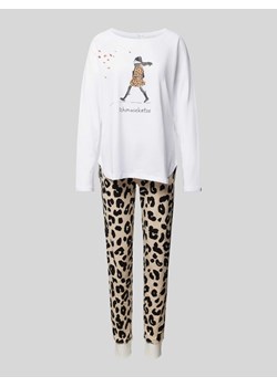 Piżama z nadrukiem z motywem i napisem model ‘Schmusekatze’ ze sklepu Peek&Cloppenburg  w kategorii Piżamy damskie - zdjęcie 174109392
