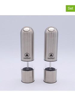 Laguiole 2-częściowy zestaw w kolorze srebrnym - wys. 21 cm ze sklepu Limango Polska w kategorii Młynki do soli i pieprzu - zdjęcie 174110154