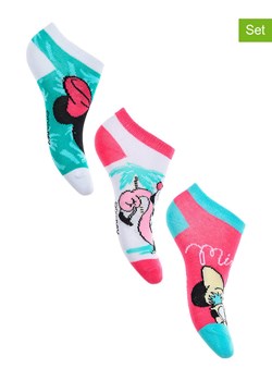 Disney Minnie Mouse Skarpety-stopki (3 pary) &quot;Minnie&quot; w różnych kolorach ze sklepu Limango Polska w kategorii Skarpetki dziecięce - zdjęcie 174110662