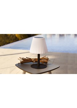 lumisky Lampa solarna LED "Lady Spike" w kolorze biało-czarnym - wys. 62 x Ø 20 cm ze sklepu Limango Polska w kategorii Oświetlenie ogrodowe - zdjęcie 174110884