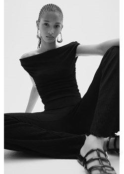 H & M - Rozszerzane legginsy o strukturalnym splocie - Czarny ze sklepu H&M w kategorii Spodnie damskie - zdjęcie 174113484