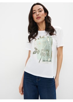 Mohito - T-shirt z nadrukiem - biały ze sklepu Mohito w kategorii Bluzki damskie - zdjęcie 174114123