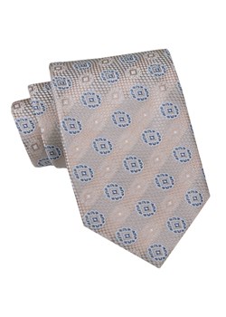 Męski Krawat, Szeroki, Klasyczny - CHATTIER - Beżowy w Grochy KRCH1400 ze sklepu JegoSzafa.pl w kategorii Krawaty - zdjęcie 174115870