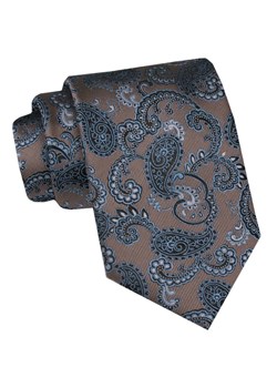 Męski Krawat, Szeroki, Klasyczny - CHATTIER - Motyw Paisley na Brązowym Tle KRCH1402 ze sklepu JegoSzafa.pl w kategorii Krawaty - zdjęcie 174115882