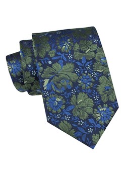 Męski Krawat, Szeroki, Klasyczny - CHATTIER - Zielone Kwiaty KRCH1398 ze sklepu JegoSzafa.pl w kategorii Krawaty - zdjęcie 174115892