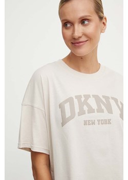 Dkny t-shirt bawełniany damski kolor beżowy DP4T9945 ze sklepu ANSWEAR.com w kategorii Bluzki damskie - zdjęcie 174116103