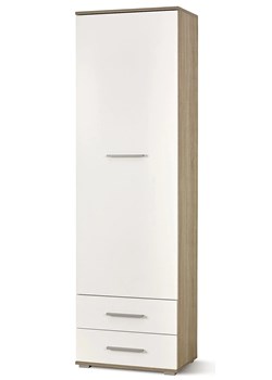 Szafa Kaloe C2 głębokość 40 cm - biały połysk + dąb sonoma ze sklepu Edinos.pl w kategorii Szafy - zdjęcie 174116232