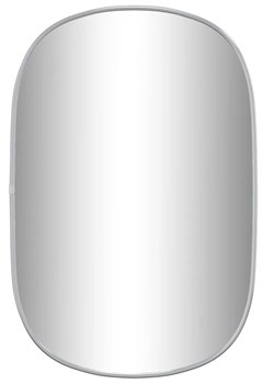 Wiszące srebrne owalne lustro 60x40 cm - Kogo 3X ze sklepu Edinos.pl w kategorii Lustra - zdjęcie 174116441