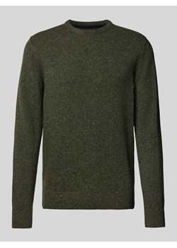 Sweter z dzianiny z wyhaftowanym logo model ‘Tisbury’ ze sklepu Peek&Cloppenburg  w kategorii Swetry męskie - zdjęcie 174116792