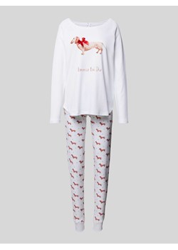 Piżama z nadrukiem z motywem i napisem ze sklepu Peek&Cloppenburg  w kategorii Piżamy damskie - zdjęcie 174116882