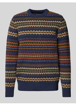 Sweter z dzianiny z okrągłym dekoltem model ‘Case Fairisle’ ze sklepu Peek&Cloppenburg  w kategorii Swetry męskie - zdjęcie 174116950