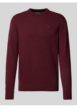 Sweter z dzianiny z wyhaftowanym logo model ‘Tisbury’ ze sklepu Peek&Cloppenburg  w kategorii Swetry męskie - zdjęcie 174117132