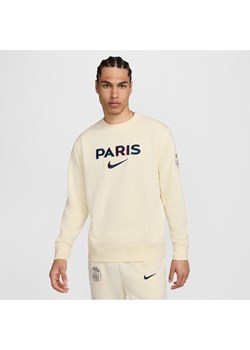 Męska piłkarska bluza dresowa z dzianiny z półokrągłym dekoltem Nike Paris Saint-Germain Club - Biel ze sklepu Nike poland w kategorii Bluzy męskie - zdjęcie 174117860