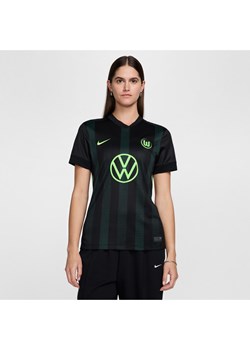 Damska koszulka piłkarska Nike Dri-FIT VfL Wolfsburg Stadium 2024/25 (wersja wyjazdowa) (replika) - Czerń ze sklepu Nike poland w kategorii Bluzki damskie - zdjęcie 174117864