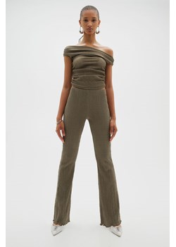 H & M - Rozszerzane legginsy o strukturalnym splocie - Zielony ze sklepu H&M w kategorii Spodnie damskie - zdjęcie 174118212