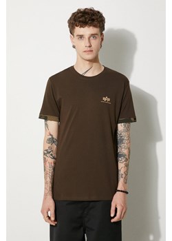 Alpha Industries t-shirt bawełniany kolor zielony gładki 106509.415-ZIELONY ze sklepu PRM w kategorii T-shirty męskie - zdjęcie 174118912