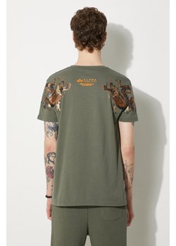 Alpha Industries t-shirt bawełniany Dragon kolor zielony z nadrukiem 136506.142-ZIELONY ze sklepu PRM w kategorii T-shirty męskie - zdjęcie 174118920