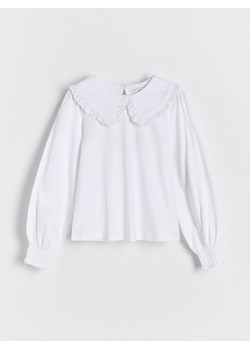 Reserved - Koszulka z kołnierzykiem - biały ze sklepu Reserved w kategorii Bluzki dziewczęce - zdjęcie 174120802
