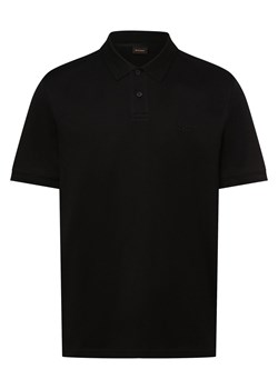 BOSS Orange Męska koszulka polo - Pe_Interlock Mężczyźni Bawełna czarny jednolity ze sklepu vangraaf w kategorii T-shirty męskie - zdjęcie 174122500