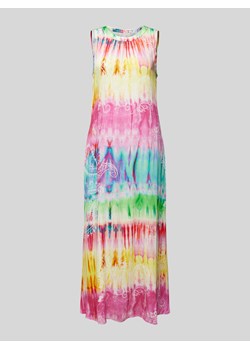 Długa sukienka z czystej wiskozy z okrągłym dekoltem ze sklepu Peek&Cloppenburg  w kategorii Sukienki - zdjęcie 174122572