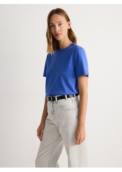 Reserved - T-shirt z merceryzowanej bawełny - niebieski ze sklepu Reserved w kategorii Bluzki damskie - zdjęcie 174123490