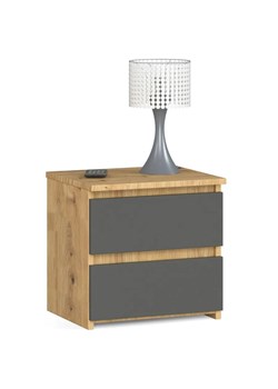 Minimalistyczna szafka nocna dąb artisan + grafit - Atika 3X ze sklepu Edinos.pl w kategorii Stoliki i szafki nocne - zdjęcie 174123654