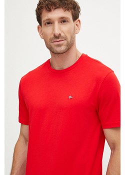 Napapijri t-shirt bawełniany Salis SS Sum męski kolor czerwony gładki NP0A4H8DR061 ze sklepu ANSWEAR.com w kategorii T-shirty męskie - zdjęcie 174127043