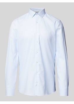 Koszula biznesowa o kroju body fit z fakturowanym wzorem model ‘Nick’ ze sklepu Peek&Cloppenburg  w kategorii Koszule męskie - zdjęcie 174127464