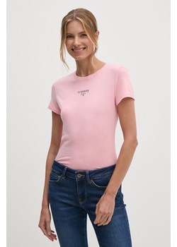 Tommy Jeans t-shirt damski kolor różowy DW0DW18397 ze sklepu ANSWEAR.com w kategorii Bluzki damskie - zdjęcie 174130423