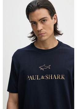 Paul&amp;Shark t-shirt bawełniany męski kolor granatowy z nadrukiem 14311602 ze sklepu ANSWEAR.com w kategorii T-shirty męskie - zdjęcie 174130510