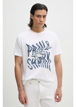 Paul&amp;Shark t-shirt bawełniany męski kolor biały z nadrukiem 14311626 ze sklepu ANSWEAR.com w kategorii T-shirty męskie - zdjęcie 174130520