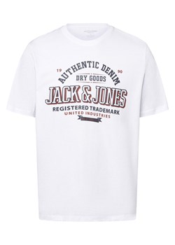 Jack & Jones Koszulka męska - JJELogo Mężczyźni Bawełna biały nadruk ze sklepu vangraaf w kategorii T-shirty męskie - zdjęcie 174132620