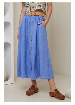 Rodier Lin Lniana spódnica w kolorze niebieskim ze sklepu Limango Polska w kategorii Spódnice - zdjęcie 174135743