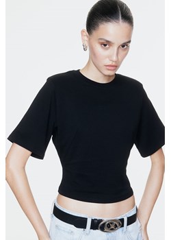 H & M - T-shirt z watowanymi ramionami - Czarny ze sklepu H&M w kategorii Bluzki damskie - zdjęcie 174136184